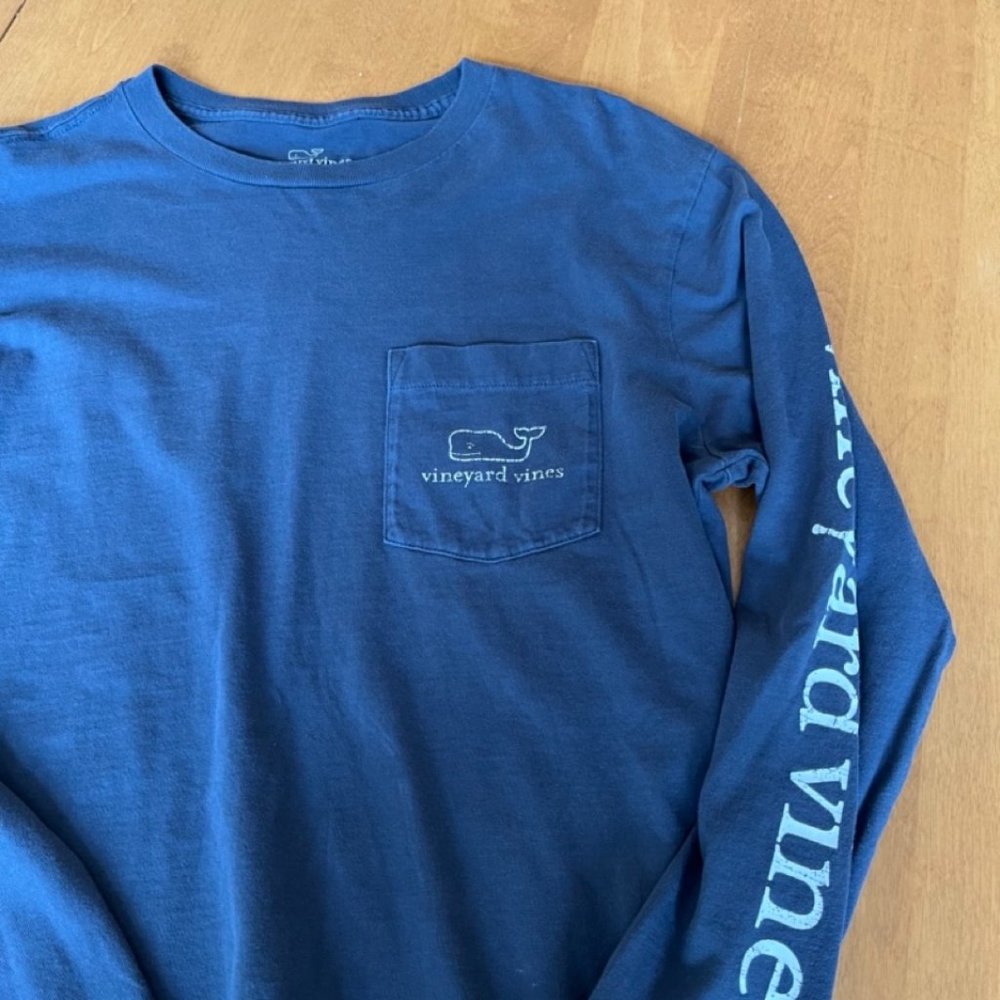 Navy Blue Long Sleeve T-Shirt Vineyard Vines - Mens Size S